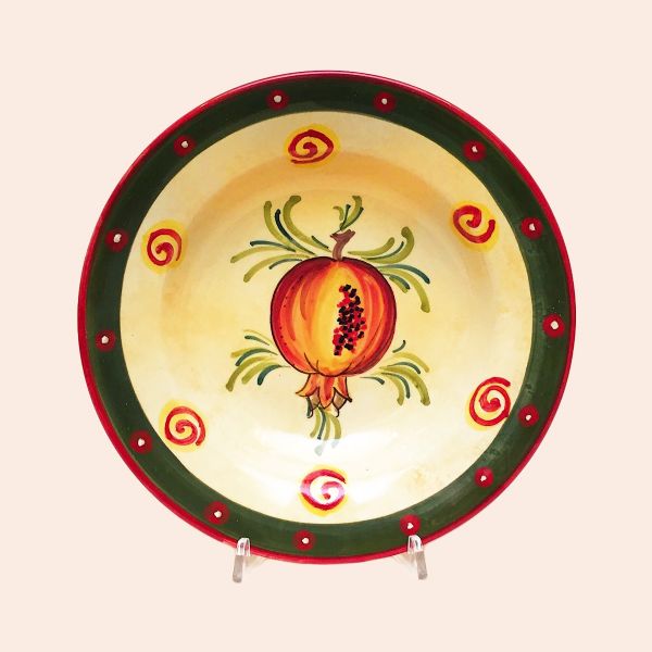SET OF SOUP-PASTA PLATES OF CM.25 DIAMETER; DESIGN: MELAGRANA (POMEGRANATE)